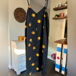 Madewell Button-Front Slip Dress Floating Florets